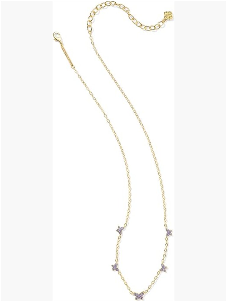 Gold Plated Crystal Strand Necklace Lobster Clasp 16 Inches